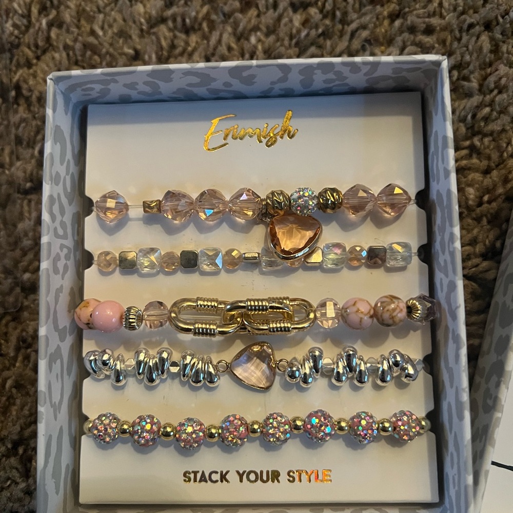 Erimish pink Cabo bauble Bracelet Set